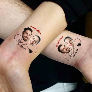 Enternallove Tattoo, Custom Face Photo And Texts Temporary Tattoo, Personalized Party Tattoo, Fake Tattoo