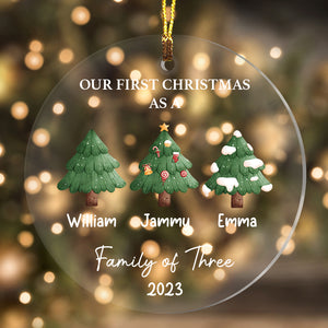 Merry Christmas As A Family, Xmas Tree- Personalized Acrylic Ornament, Christmas Gift For Family