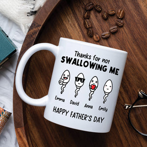 Thanks For Not Swallowing Me - Custom Kid And Text, Personalized White Mug