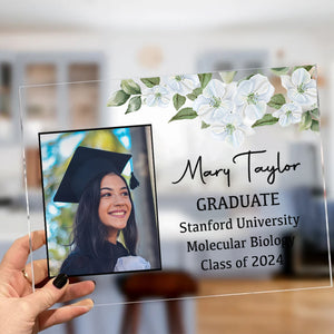 Congratulations Graduate, Custom Photos And Texts - Personalized Acrylic Plaque