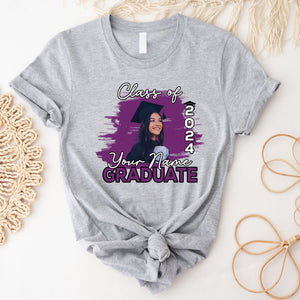 Class Of 2024 Graduate, Custom Photo And Name - Gift For Graduation - Personalized T-Shirt