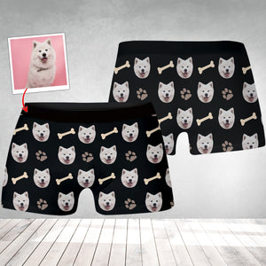 Custom Pet Photo, Personalized Bone Boxer Shorts - Gift For Family, Gift For Pet Lover