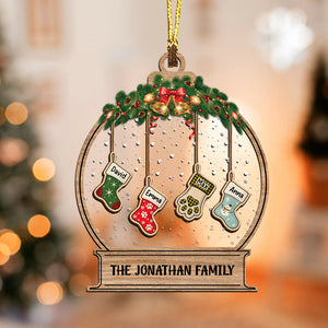 Family Socks Color - Custom Photo, Personalized Acrylic Ornament - Gift For Christmas, Family Gift