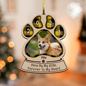 One By My Side Forever In My Heart, Custom Photo And Name - Personalized Custom Shaped Wooden Ornament - Christmas Gift