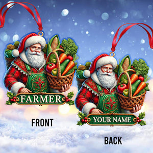 Custom Name Ornament, Santa Farmer