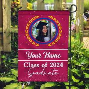 Class Of 2024 Graduate - Custom Photo And Your Name Graduation Flag, Gift For Graduation