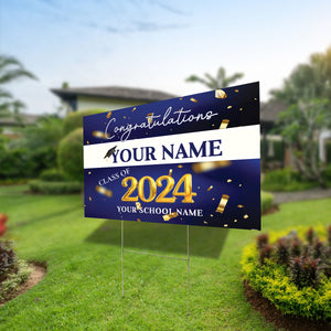 Congratulation Graduated, Custom Texts Graduation - Personalized Lawn Sign, Yard Sign, Graduation Gift