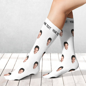 Custom Photo Socks With Your Text, Personalized Christmas Socks, Christmas Gifts For Family