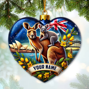 Custom Name Ornament, Australia Heart