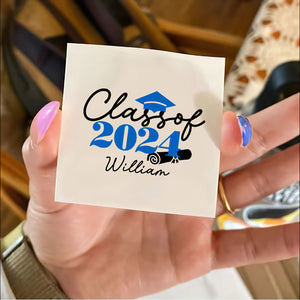 Class Of 2024, Custom Temporary Tattoo With Personalized Name, Fake Tattoo, Graduation Gift