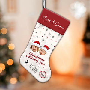 Christmas Special Delivery For - Personalized Christmas Socks Decoration - Custom Photo Gift, Christmas Gift