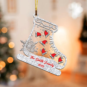 Christmas Ice Skates Family, Personalized Ornament - Christmas Gift For Family - Custom Shaker Ornament