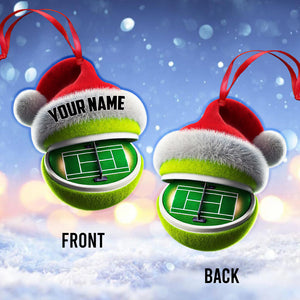 Tennis Court Christmas Ornament, Personalized Ornament