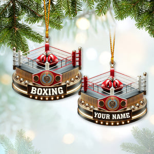 Custom Ornament, Boxing Ring Ornament, Christmas Decor