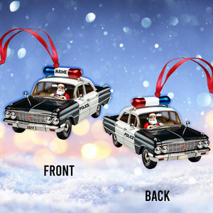 Santa Driver Police Car Christmas Ornament, Personalized Ornament