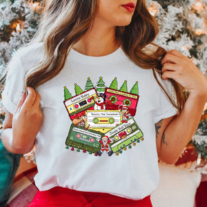 Christmas Song With Cassette Tape - Personalized T-Shirt - Gift For Family, Christmas Gift