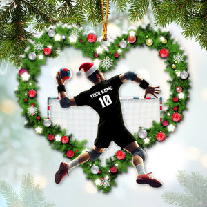 Custom Name and Number Handball Ornament, Christmas Gift for Handball Lover