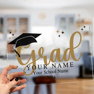 Grad, Congratulations Graduate, Custom Texts - Personalized Acrylic Plaque