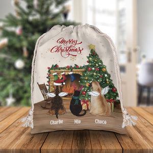 Merry Christmas Backview Pet- Personalized String Bag, Christmas Gift, Gift For Pet Lover