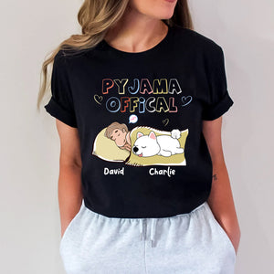 Pyjama Official  - Custom Appearances & Names - Personalized T-Shirt - Family Gift, Pet Lover Gift