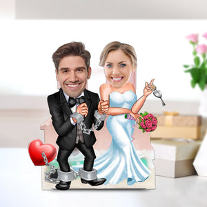 Wedding Couple, Custom Face Photo Funny Gift, Personalized Acrylic Wiggle Stand