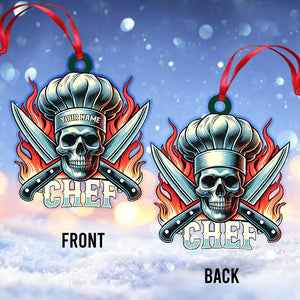 Custom Name Ornament, Skull Chef