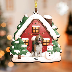 Xmas Pet House - Custom Photo And Name, Personalized Acrylic Ornament - Gift For Christmas, Gift For Pet Lover