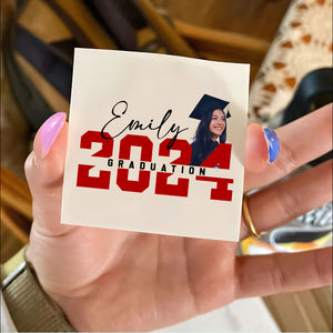 Graduation 2024, Custom Temporary Tattoo, Personalized Photo And Name, Fake Tattoo, Graduation Gift