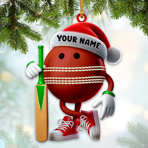 Cricket Ball Christmas Ornament, Personalized Ornament