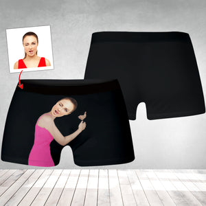 Custom Head Photo, Personalized Boxer Shorts - Gift For Family, Couple Gift