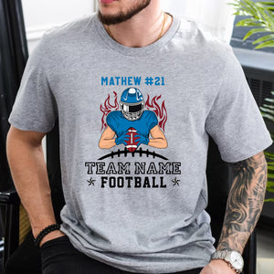 Football Team - Custom Appearance And Name - Personalized T-Shirt - Football Lovers