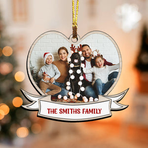 First Christmas Family Heart - Custom Photo And Names, Personalized Acrylic Ornament - Gift For Christmas, Gift For Family