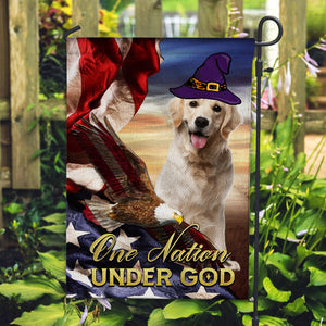 One Nation Under God - Personalized Pet Photo Flag - Halloween Gift, Gift For Pet Lovers