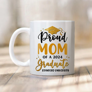 Proud Of 2024 Graduate - Custom Appearance And Texts, Personalized White Mug, Graduation Gift