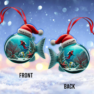 Diver Home Decor Christmas Ornament, Personalized Ornament