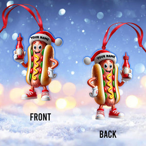 Hotdog Home Decor Christmas Ornament, Personalized Ornament