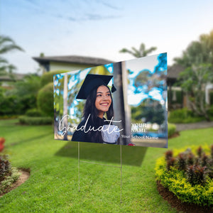 Congrats Class Of Graduation - Custom Photo And Texts Graduation Lawn Sign, Yard Sign, Graduation Gift