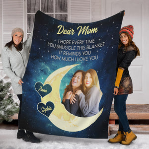 It Reminds You How Much I Love You  - Custom Photo & Names - Personalized Fleece Blanket, Gift For Family