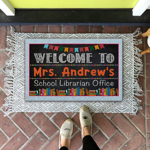 Welcome To School Librarian Office - Custom Name - Personalized Doormat