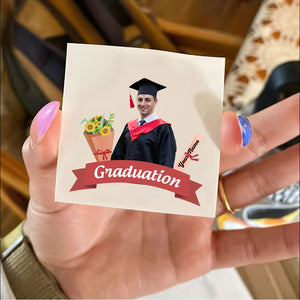 Graduation Flower, Custom Your Photo And Name Temporary Tattoo, Personalized Photo And Name, Fake Tattoo, Graduation Gift