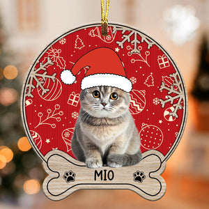 Cute Pet Photo  - Custom Photo And Name, Personalized Acrylic Ornament - Gift For Pet Lover