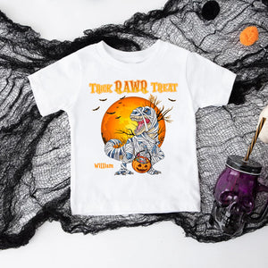 Trick Rawr Treat - Custom Character & Name - Personalized T-Shirt - Halloween Family Gift