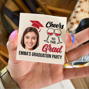 Cheers To Grad Graduation Party, Custom Temporary Tattoo, Personalized Photo And Name, Fake Tattoo, Graduation Gift