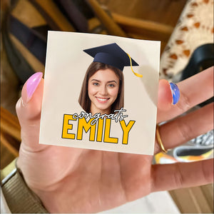 Congrats, Custom Temporary Tattoo With Personalized Photo And Name, Fake Tattoo, Graduation Gift