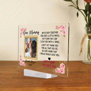 Dear Mommy, Happy First Mother's Day - Custom Photo And Name - Personalized Acrylic Plaque