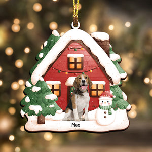 Xmas Pet House - Custom Photo And Name, Personalized Acrylic Ornament - Gift For Christmas, Gift For Pet Lover