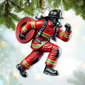 Custom Color Firefighter Ornament, Firefighter Christmas Gift