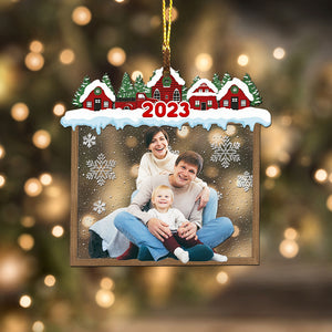 Christmas House Family - Custom Photo Christmas Gift - Personalized Acrylic Ornament