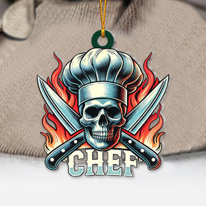 Custom Name Ornament, Skull Chef