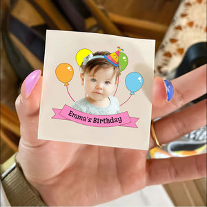 Color Balloon Happy Birthday Tattoo, Custom Photo And Texts Temporary Tattoo, Personalized Party Tattoo, Fake Tattoo